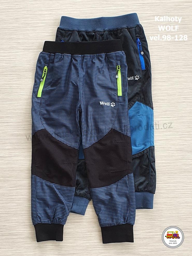Kalhoty/tepláky sportovní (manšestrové) Wolf T2251 černomodré vel.104