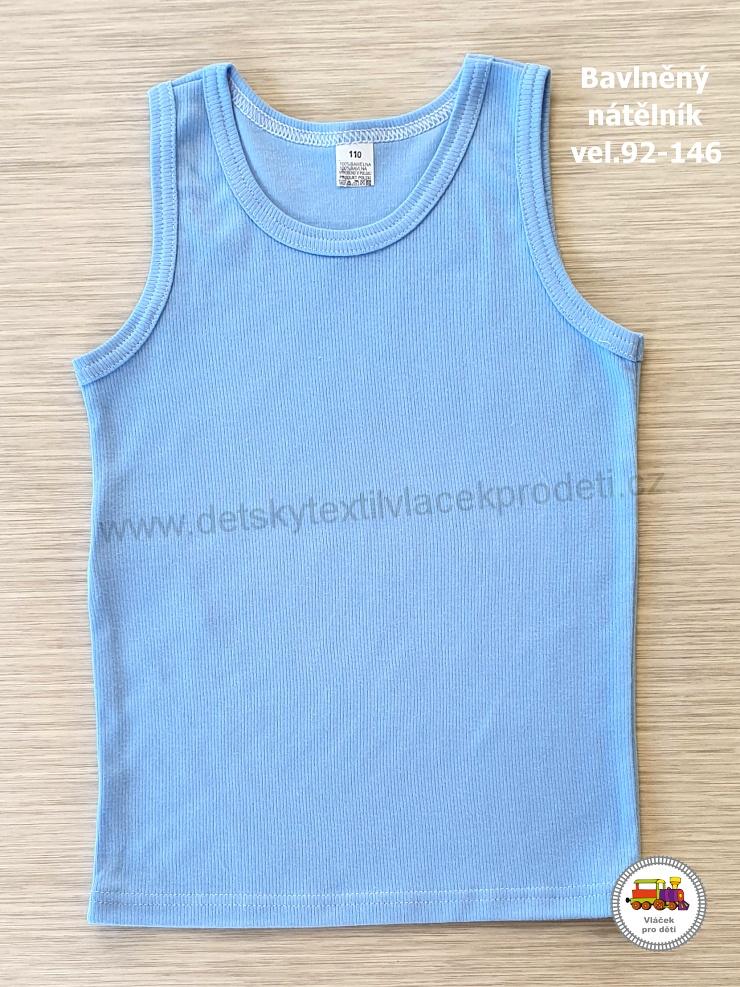 Dětský nátělník bavlněný modrý vel.110