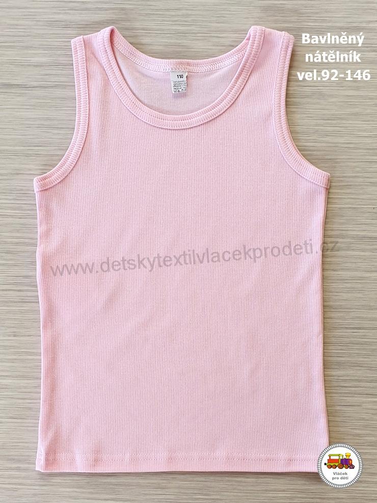 Dětský nátělník bavlněný růžový vel. 92