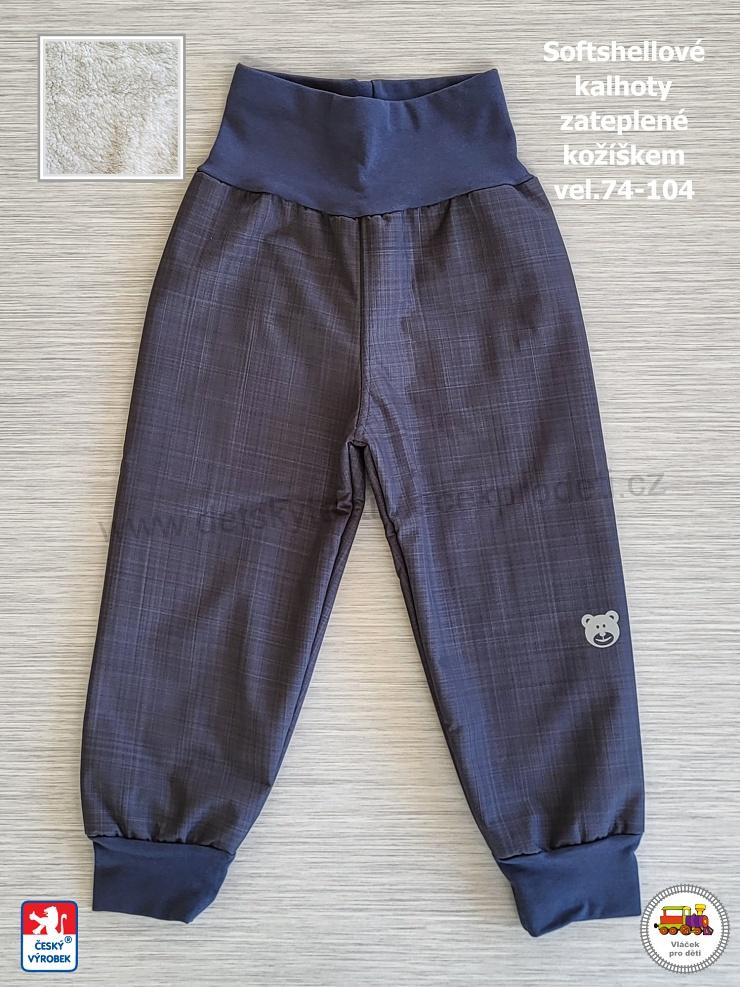 Softshellové kalhoty zateplené kožíškem STYLSPARK šedé vel. 74
