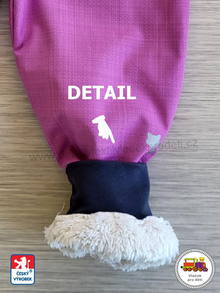 Softshellové kalhoty zateplené kožíškem STYLSPARK růžové vel. 80