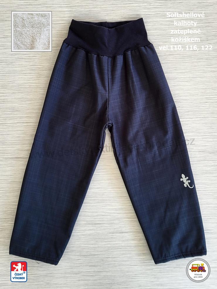 Softshellové kalhoty zateplené kožíškem STYLSPARK černé vel.110