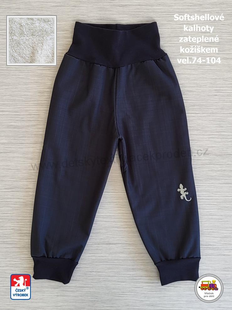 Softshellové kalhoty zateplené kožíškem STYLSPARK černé vel. 86