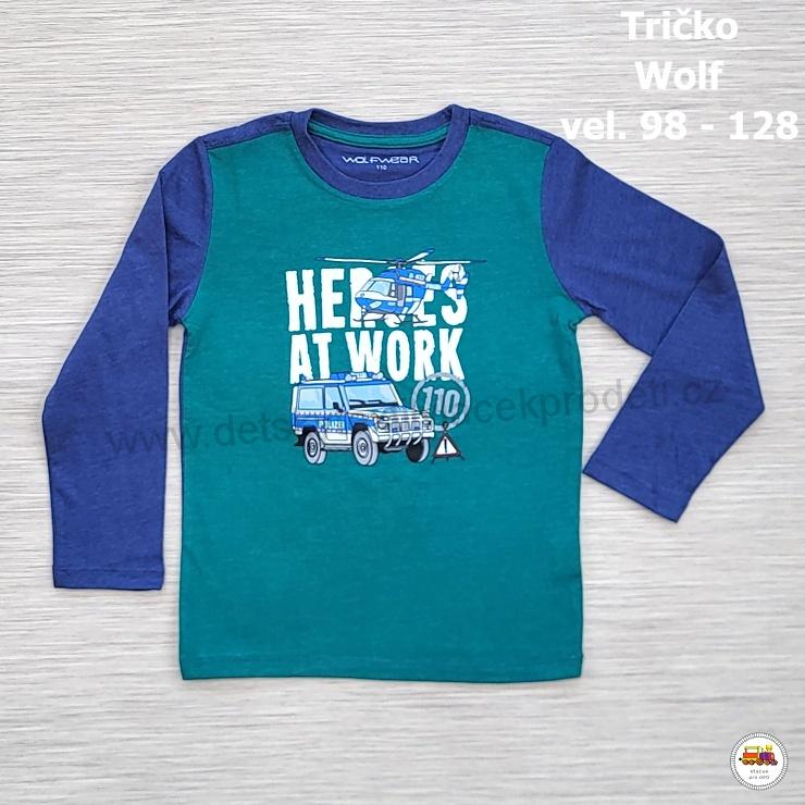 Chlapecké tričko Wolf S2231A HEROES AT WORK zelené vel.104