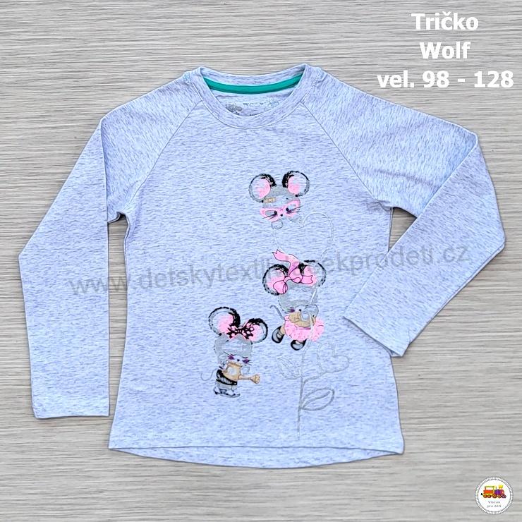 Dívčí tričko Wolf S2241A MYŠKA šedé vel.116