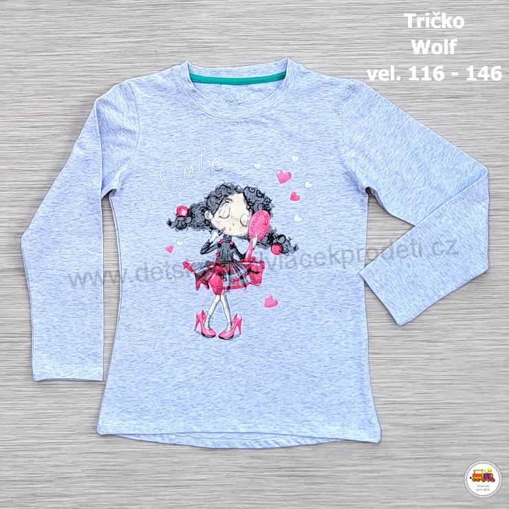 Dívčí tričko Wolf S2242A CUTE šedé vel.116