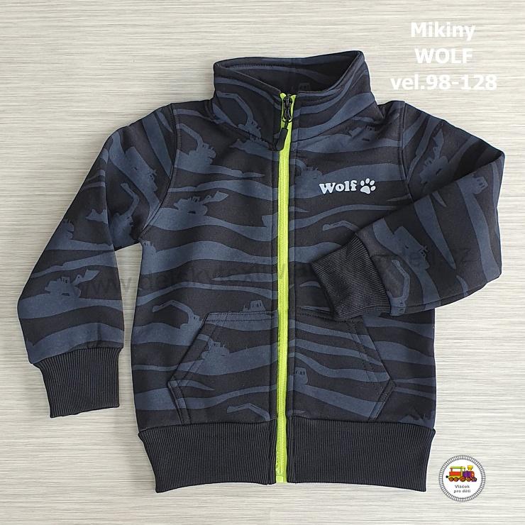 Mikina bavlněná zateplená Wolf M2367 tmavá vel. 98