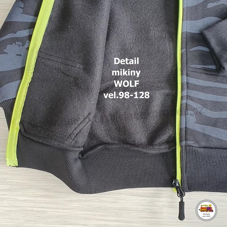Mikina bavlněná zateplená Wolf M2367 tmavá vel. 98