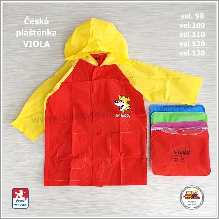 Dětská pláštěnka Viola 5907 BE HAPPY červenožlutá vel.110