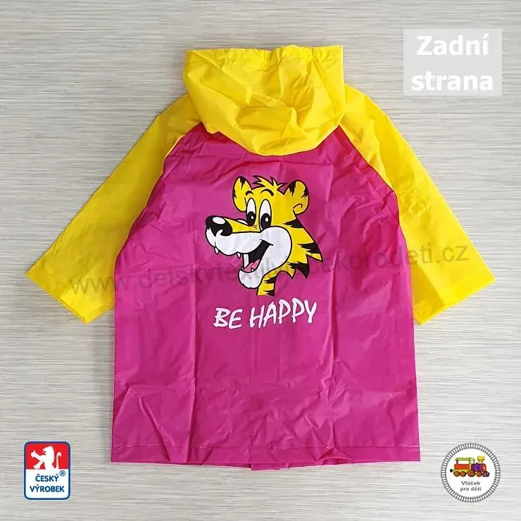 Dětská pláštěnka Viola 5907 BE HAPPY růžovožlutá vel.120