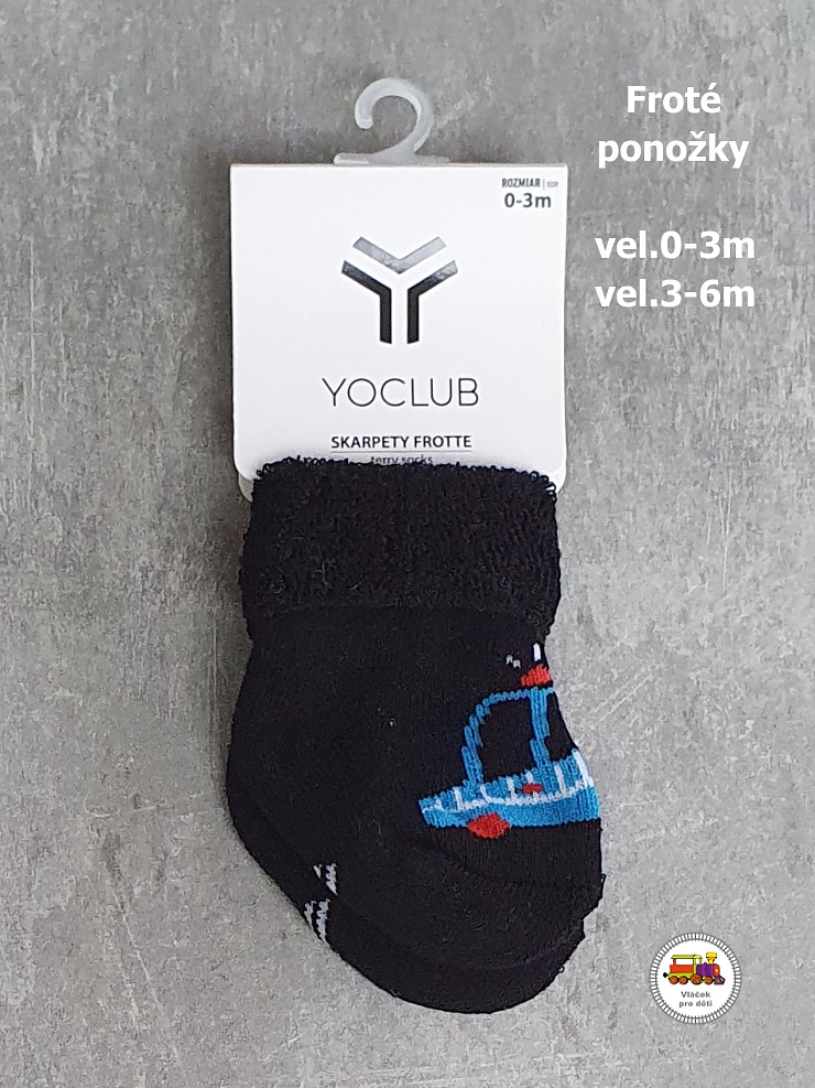 Kojenecké ponožky froté YOCLUB /705/ tmavé se sanitkou vel.0-3měs