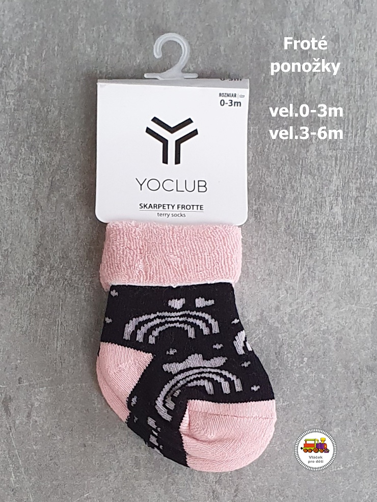 Kojenecké ponožky froté YOCLUB /695/ tmavé s oblohou vel.0-3měs