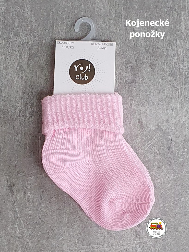 Kojenecké ponožky bavlněné YOCLUB /681/ světle růžové vel.0-3měs