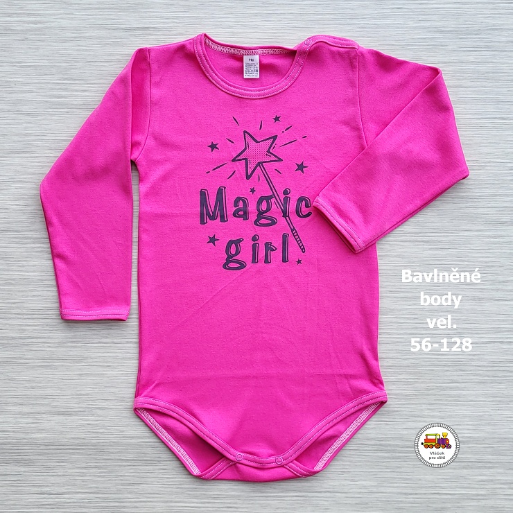 Kojenecké body bavlněné /45/ Růžovofialová MAGIC GIRL vel.122