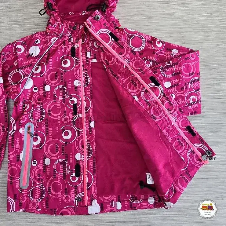 Šusťáková jarní bunda s bavlněnou podšívkou Kugo B1204 růžová V3 vel.110