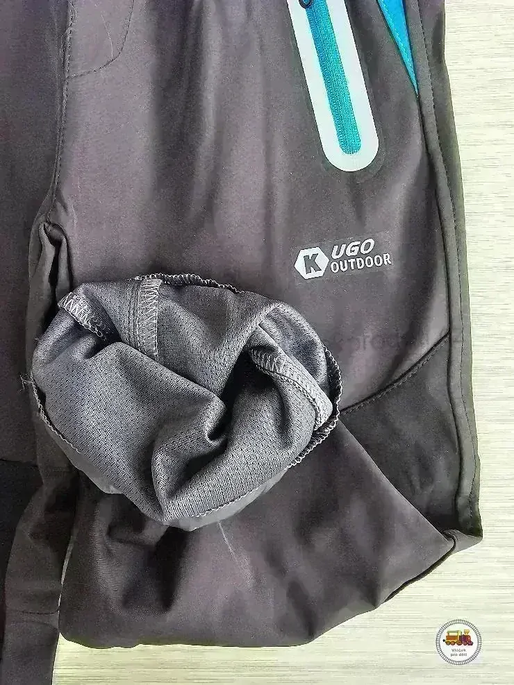 Softshellové kalhoty nezateplené Kugo HK2878Q černé s růžovou vel.116