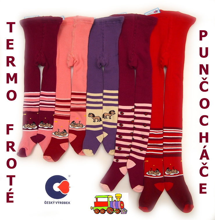 Punčocháče termo froté české výroby vel. 80-86, 86-95, 98-104, 110-116, 122-128, 128-134