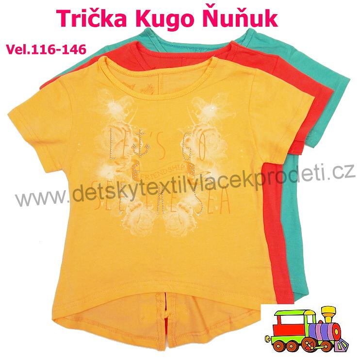 Dívčí tričko Kugo Ňuňuk S5804 tmavě lososové  vel.122, skut. 116