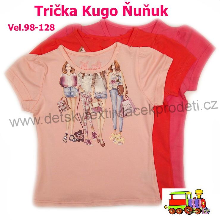 Dívčí tričko Kugo Ňuňuk S5801 tmavě lososové vel.122