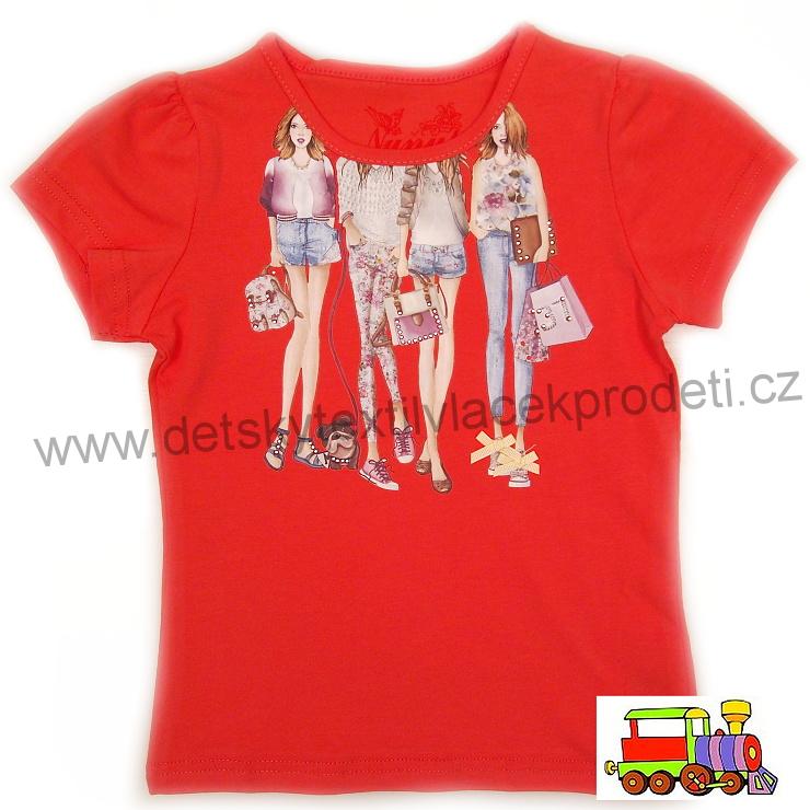 Dívčí tričko Kugo Ňuňuk S5801 tmavě lososové vel.116