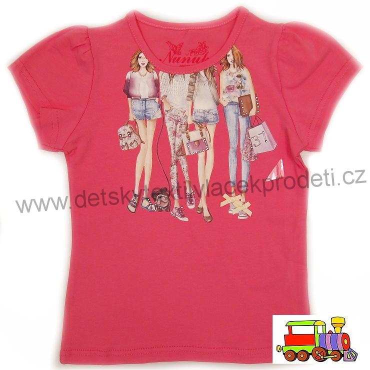 Dívčí tričko Kugo Ňuňuk S5801 tmavě lososové vel.116