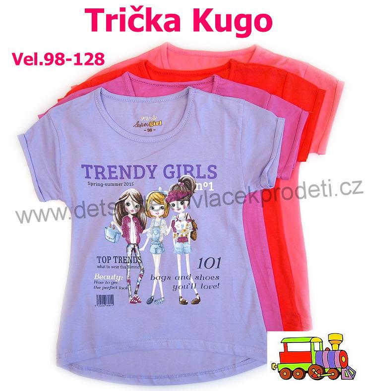 Dívčí tričko Kugo Ňuňuk T-1002 lososové tmavší vel.110