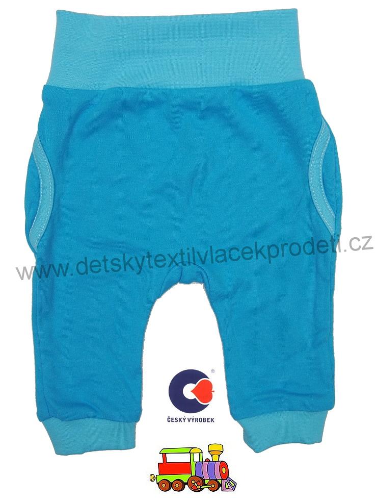 Kojenecké polodupačky, tepláčky, světle tyrkysové vel.62