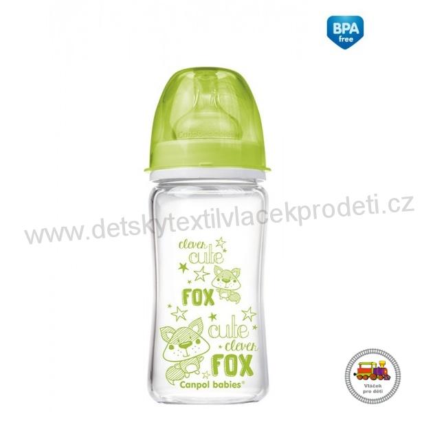 Lahev FOREST FRIENDS EasyStart PURE glass 240 ml zelená