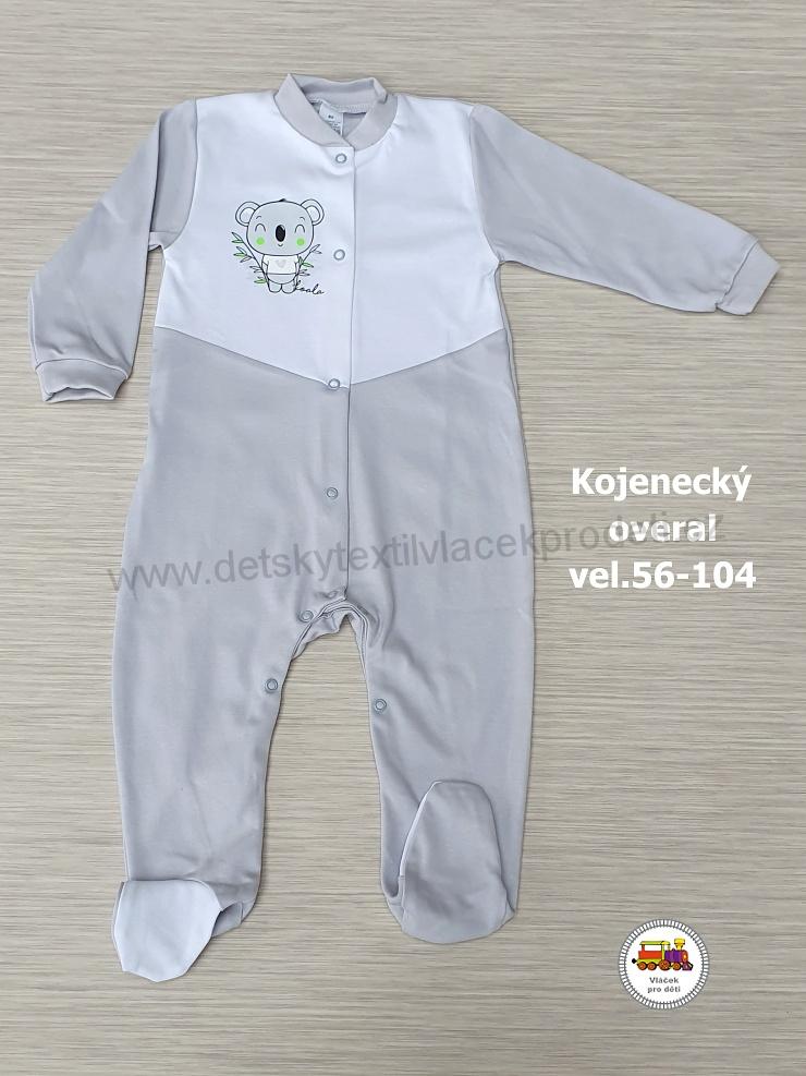 Kojenecký/dětský overal bavlněný /853/ Koala na šedé vel. 86