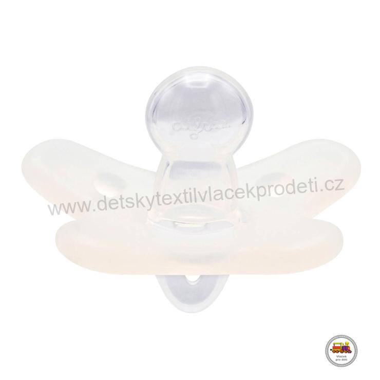 Dudlík 100% silikonový symetrický 0-6m 1ks bílý 24/001