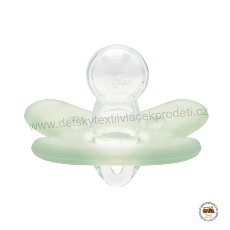 Dudlík 100% silikonový symetrický 0-6m 1ks zelený 24/001