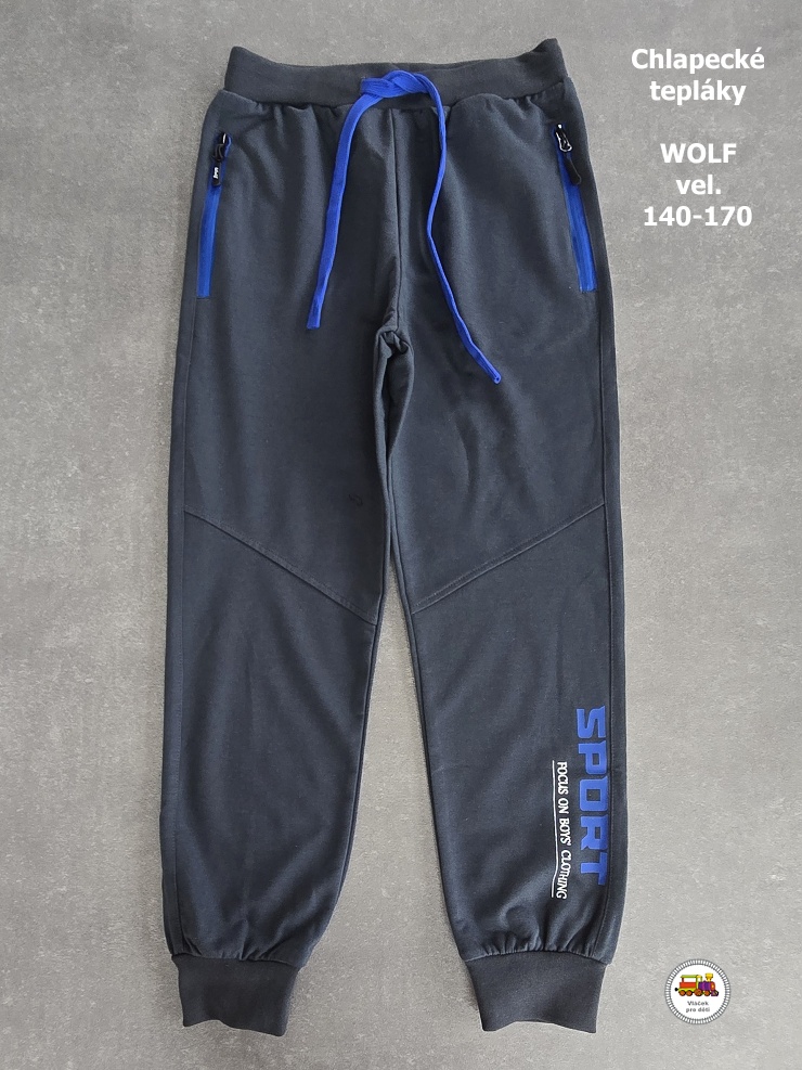 Chlapecké tepláky Wolf T2576 SPORT šedé vel.146