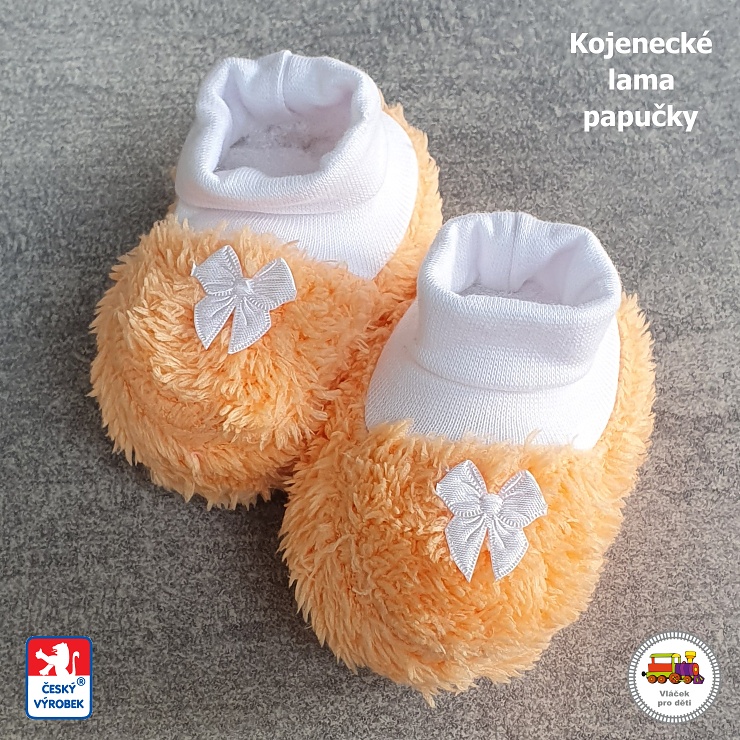 Kojenecké papučky Lama pomeranč