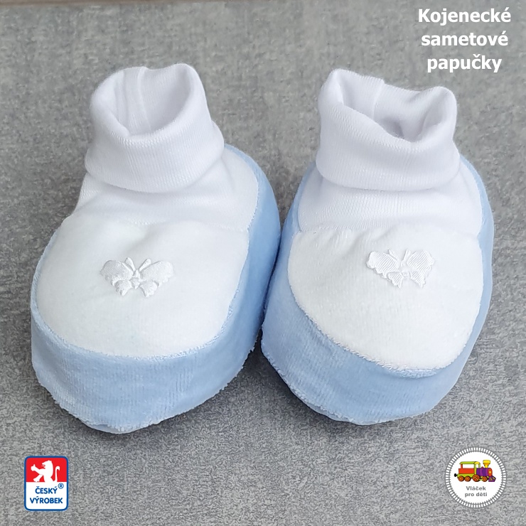 Kojenecké papučky sametové modré