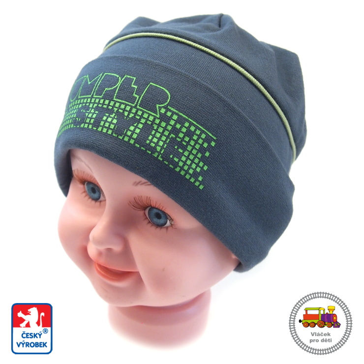 Chlapecká bavlněná čepice Spark /829/ šedá vel.M (6měs- 1rok)