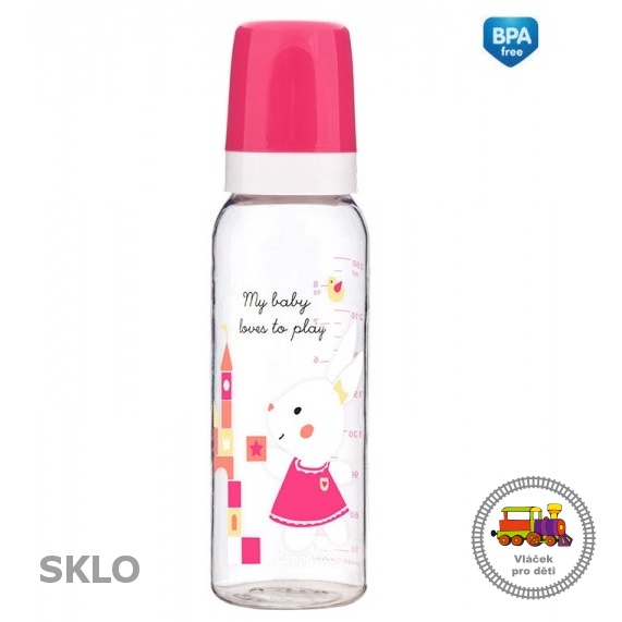 Láhev s potiskem SWEET FUN 240 ml 11/840 růžová