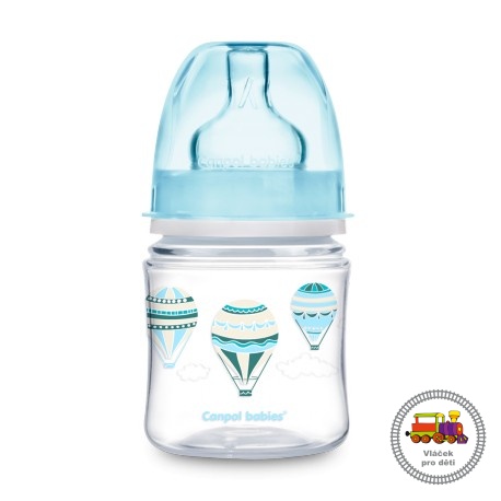 Láhev se širokým hrdlem V OBLACÍCH 120ml modrá 35/224