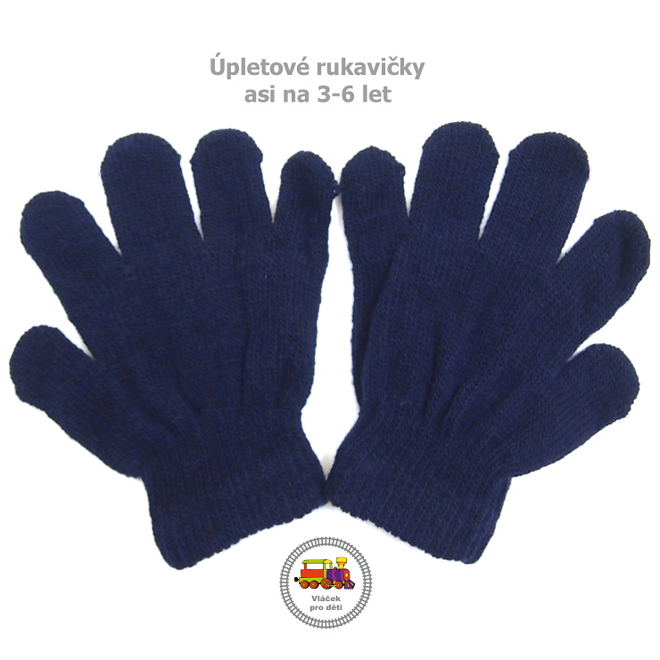 Rukavice prstové úpletové /863/ tmavě modré 3-6 let