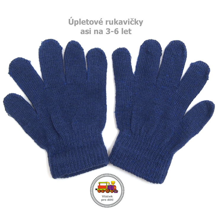 Rukavice prstové úpletové /860/ modrošedé 3-6 let