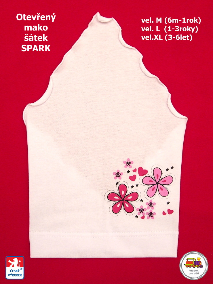 Dívčí bavlněný letní šátek otevřený Spark /301/ bílý vel.XL (3-8let)