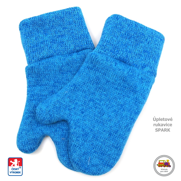 Dětské rukavice úpletové palčáky Spark 15cm /713/ světlejší tyrkys 1-3 roky