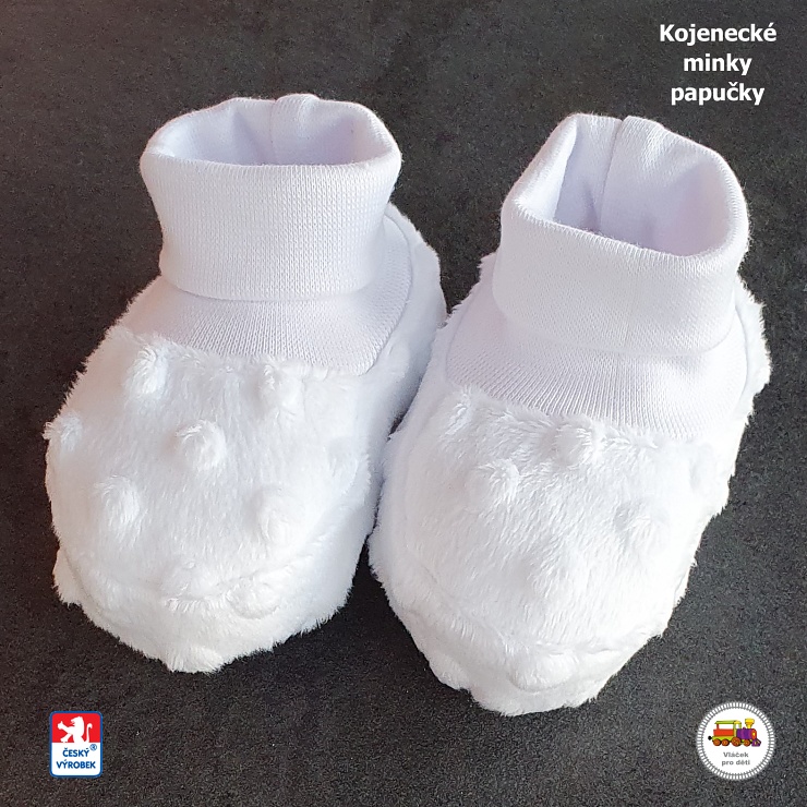Kojenecké papučky MINKY bílé
