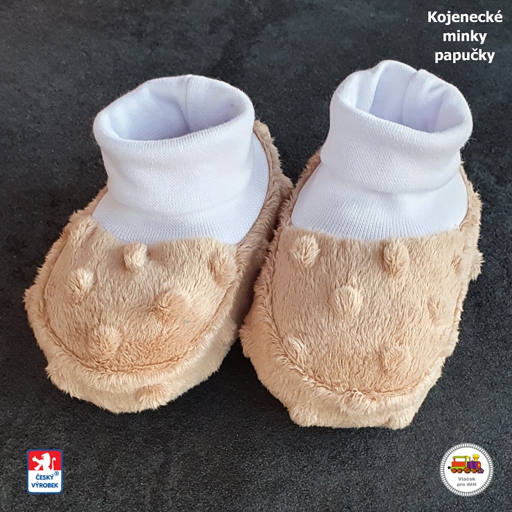Kojenecké papučky MINKY béžové