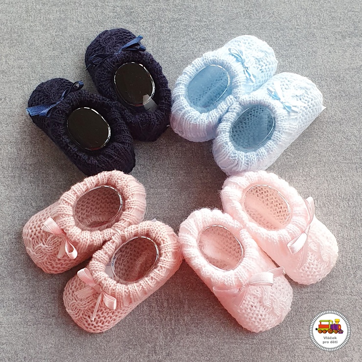 NOVINKA-Kojenecké papučky - novorozenecké capáčky akrylové NURSERY TIME 116-354