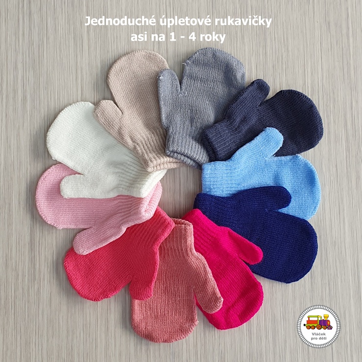 NOVINKA-Rukavice palčáky úpletové jedna vrstva 1-4 roky