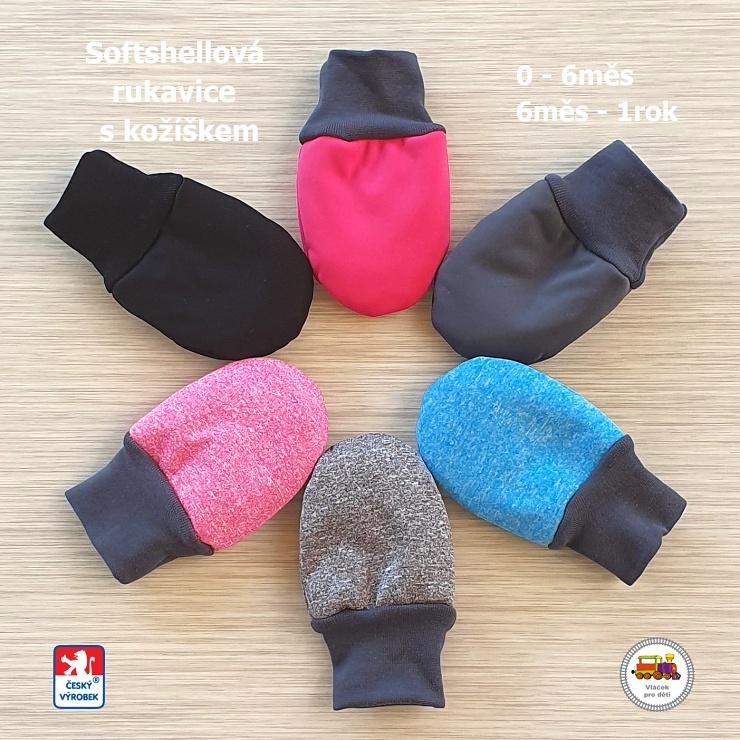 NOVINKA-Softshellové rukavice STYLSPARK 13cm (0-6měs) a 15cm (6měs-1rok)