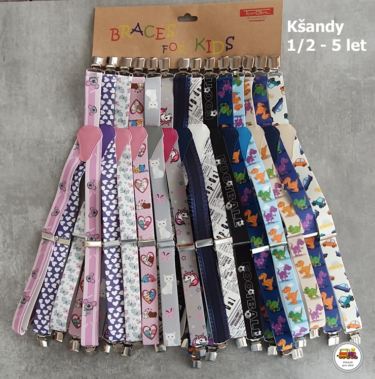 NOVÉ VZORY-Dětské kšandy/šle obrázkové pro děti 1/2 - 5 let