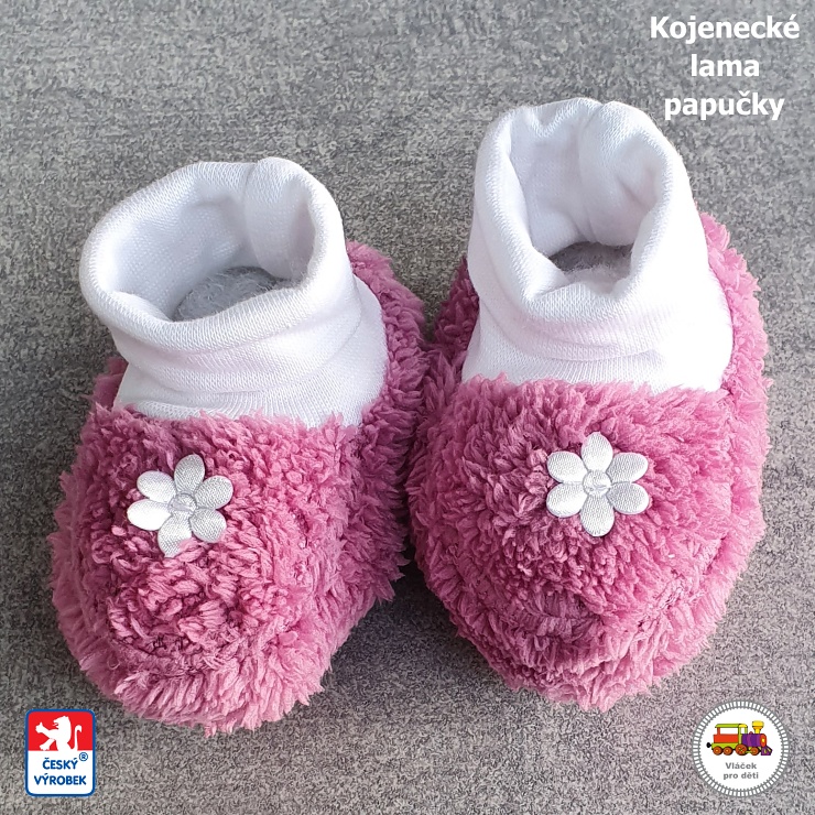 Kojenecké papučky Lama fialové