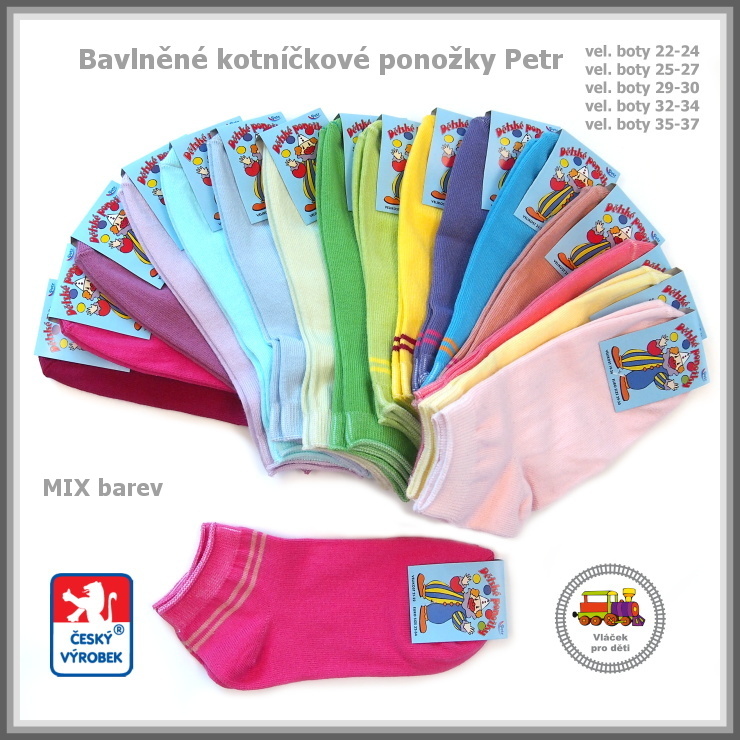 Dětské ponožky kotníčkové bavlněné dívčí Petr vel.32-34