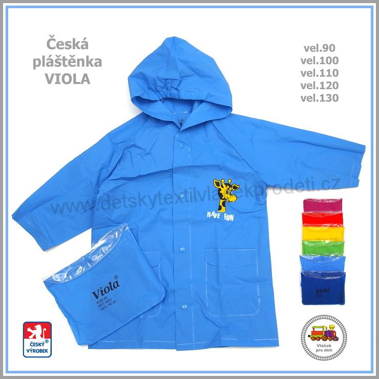 Dětská pláštěnka Viola světle modrá vel.130